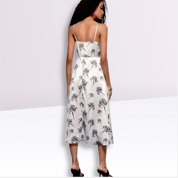 Rose Print Midi Slip Dress Sz. Medium - Picture 7 of 9